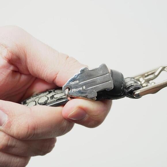 Coach Dog Collar Fire Hydrant Charm Monogram Large Dog Black Gray Red SEE - Picture 7 of 11